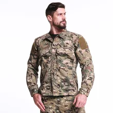 Для мужчин для тренировок на улице, тактический Для мужчин Открытый Кемпинг Пеший Туризм Рыбалка водостойкая обмундирование Камуфляж костюм Открытый рубашки в охотничьем стиле