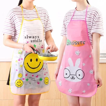 

PVC Transparent Cartoon Apron Adult Bibs Home Cooking Baking Restaurant Kichen aprons for women Cleaning Aprons kids apron
