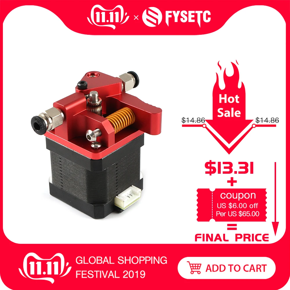 Billige Dobule Pulley MK8 Extruder Btech Dual Direct Drive Extruder Kit Für Creality CR 10S CR10S PRO Ender 3 Ender 3PRO Ender 5 tornado