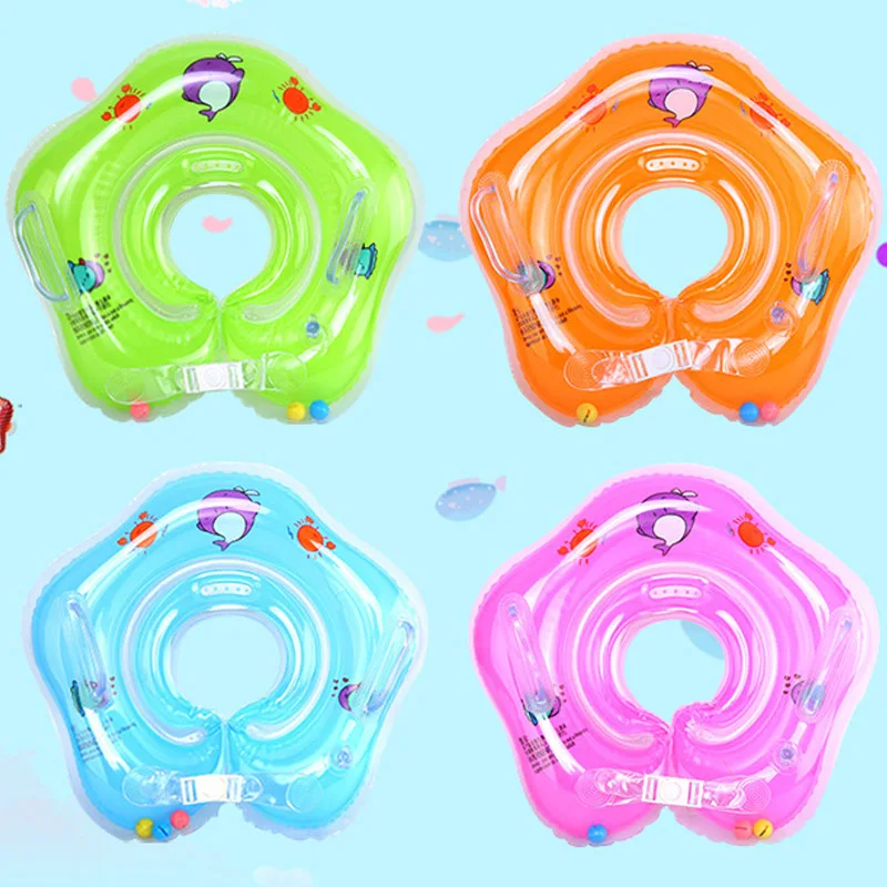 

1Pcs Baby Swimming Neck Ring Eco-friendly PVC Baby Bath Neck Ring Infant Summer Inflatable Safety Circle Baby Swimming Ring