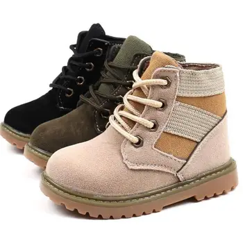 

Children Boy Boots Kid Sneaker High Leather Boots For Boy Rubber Anti Slip Snow Boot Fashion Lace-up Winter Shoes Toddler Bota