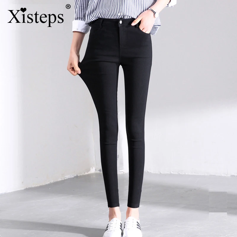 

Xisteps New Women High waist High stretch Pencil Pants full length Skinny pocket leggings Female Pantalon mujer Plus size 6XL