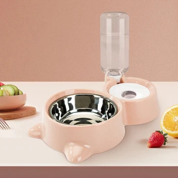 

Pet Bowls Dog Food Water Feeder Pet Drinking Dish Feeder Cat Ears Cat Puppy Feeding Supplies Small Dog Accessories Non-slip
