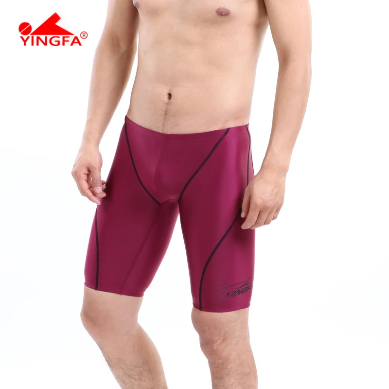 Men Swimming Trunks Fina Approved Competion Swimsuits Waterproof Chlorine Resistant