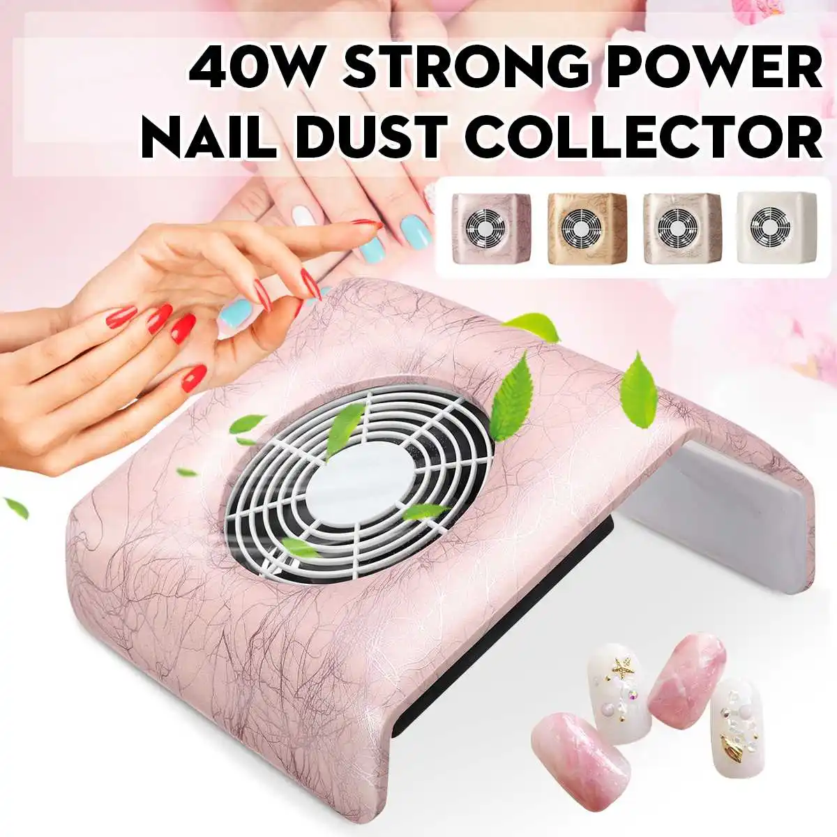 

40W Nail Dust Collector Machine Nail Art Nail Fan Dust Suction for Manicure Vacuum Cleaner UV Gel Nail Polish Cleaner Tools