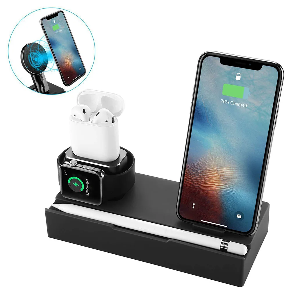 3 в 1 Зарядная подставка Док станция для зарядки Pad Apple Watch/Earbuds/Phone SUB