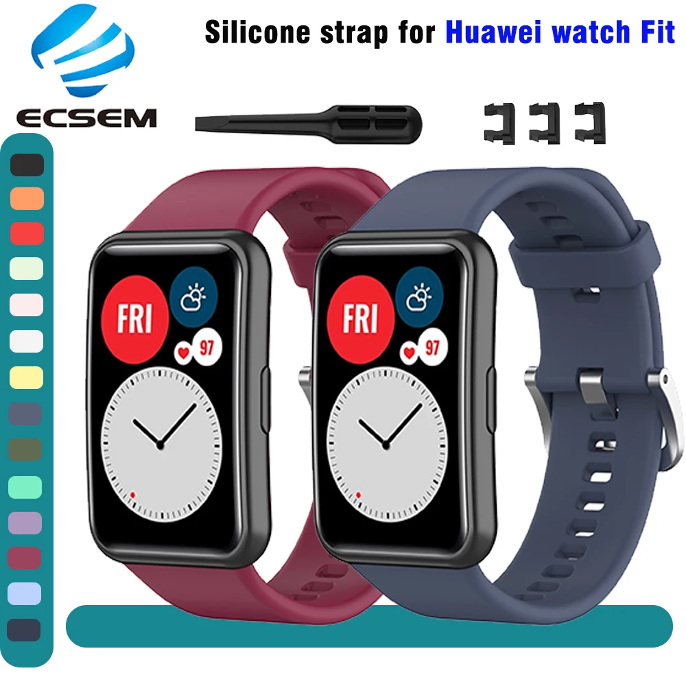 Cinturino da polso per Huawei watch fit accessori cinturino da polso in  silicone di ricambio per cinturino regolabile per cinturino huawei  fit|Smart Accessories| - AliExpress