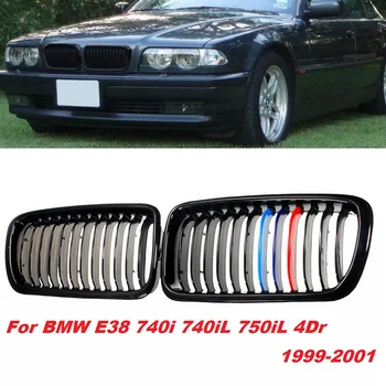 

Pair M Color ABS plastic Front Sport Kidney Bumper Hood Grilles Grill for BMW E38 740i 740iL 750iL 4Dr 1999 2000 2001