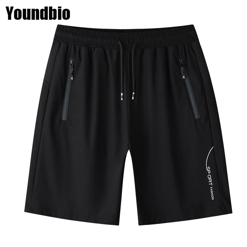 Pantalones cortos de verano hombre de seda de hielo Ultra-delgada transpirable pantalones cortos de Color liso de moda Casual de gran tamaño diario playa hombres Shorts 8XL