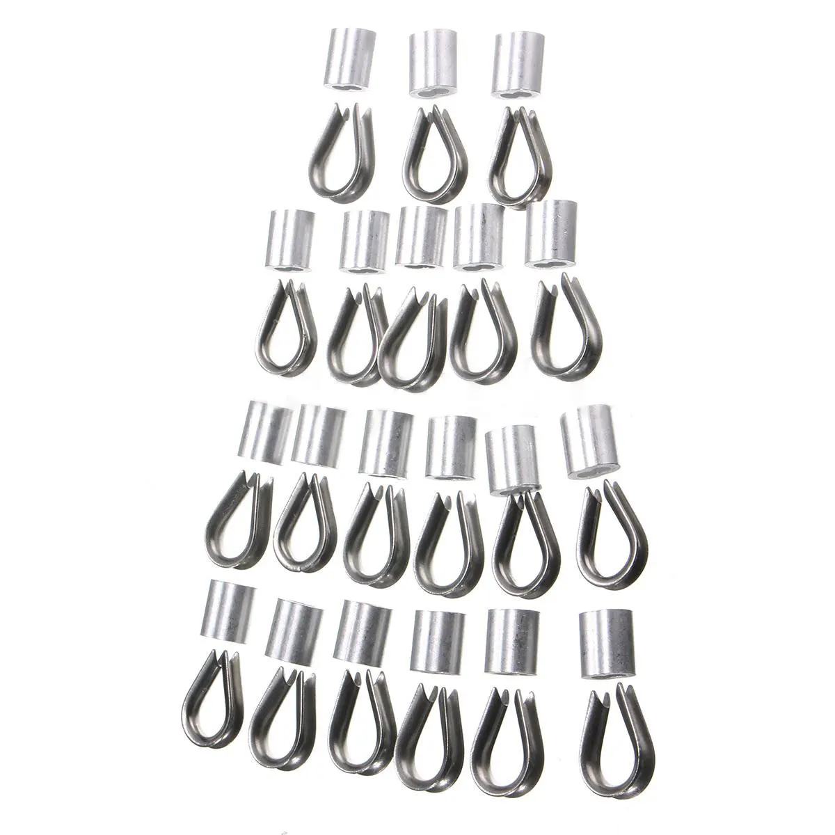 20 Пак 3,0 мм Стандартные Thimbles& Ferrules для 1/" 3,2 мм стальной трос