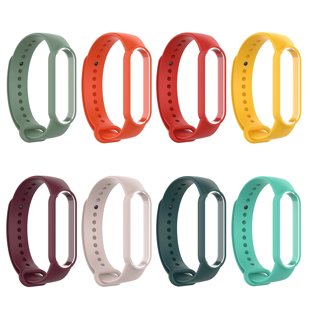 8 шт. силиконовый Смарт Браслет ремешок для Mi Band 5/Mi 5 NFC Замена ремешка спортивные