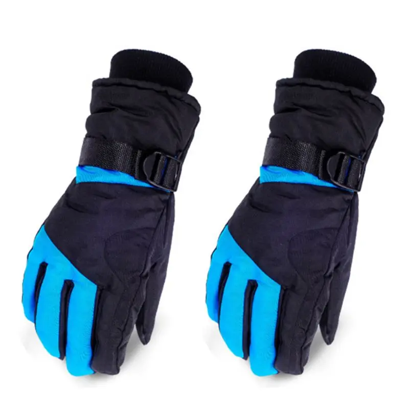 Женские и мужские зимние водонепроницаемые теплые перчатки контрастного цвета, теплые Нескользящие варежки