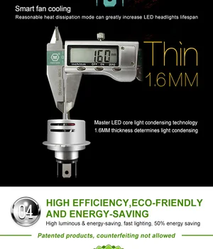 

12V H7 H4 P43T Alto / Baixo LEVOU Auto Veículo HeadLight Iluminacao 80W LED ZES Chips 6500 K 1: 1 Correspondencia Original Lamps