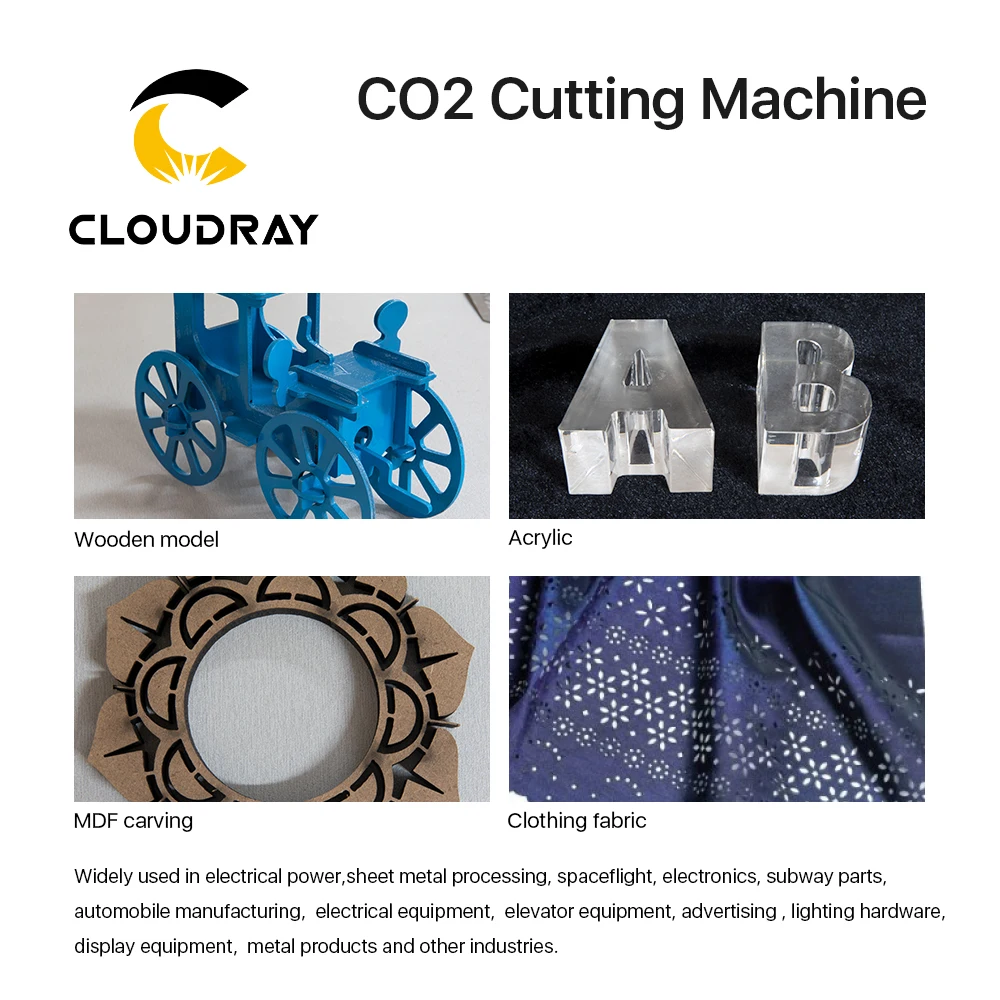 Cloudray 90-100 Вт/130 Вт-150 Вт CO2 машина для резки CR9060L/CR1390L/CR1610L с S& A охладитель 3000AG/5000AG/5200AH