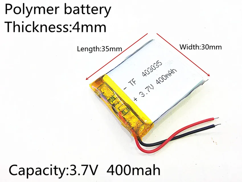 10 шт./лот) 043035 400 мАч литий-ионный полимерный аккумулятор качество товаров Сертификация CE FCC ROHS