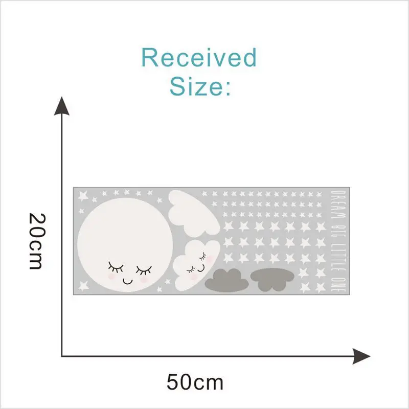 Smiley-stars-white-cloud-decal-Cartoon-Wall-Stickers-for-kids-rooms-Home-bedroom-decoration-stickers-Baby (1)