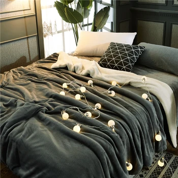 

2 In 1 Blanket Winter Bedding Duvet Cover Summer Air Condition Blanket Flannel & Lamb Cashmere Soft Smooth Classic