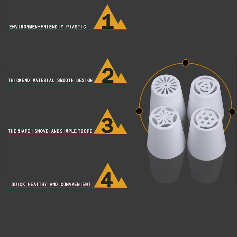 18PcsSet Easy Rose Icing Piping Russian Nozzles 16Pcs Nozzles 2Pcs Adaptor Converter Baking Decoration Cream Presser Pastry Tip7