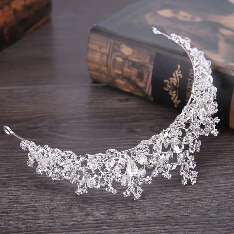 

Korean Style Exquisite Crystal Diamond Set Bride Crown Studio Filming Headdress Accessories Support Processing Customizable
