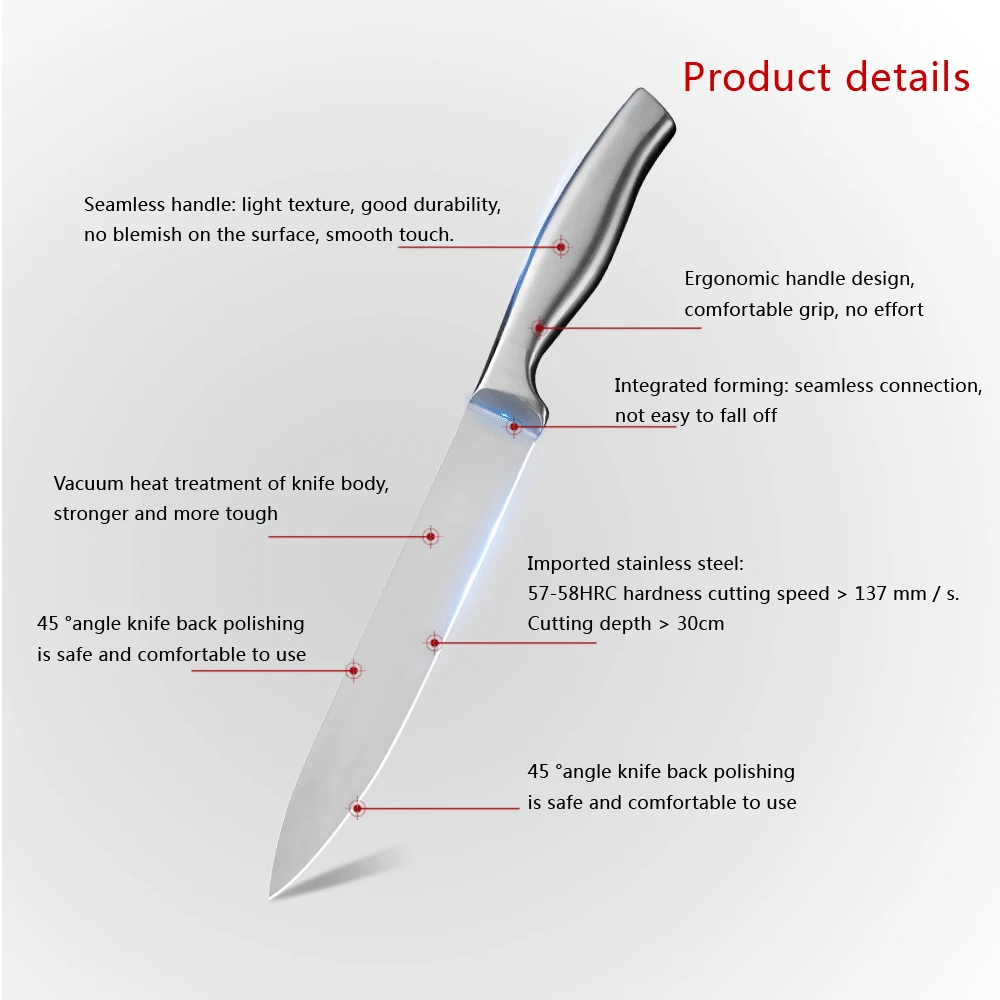 Набор кухонных ножей из нержавеющей стали для шеф-повара, очень острое лезвие, кухонные ножи высшего качества, кухонные принадлежности, инструменты для приготовления пищи