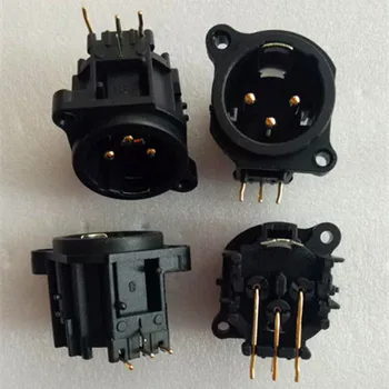 

Original new 100% DIN-324 plastic bent foot socket male base gold-plated socket head connector 3 core 4pin