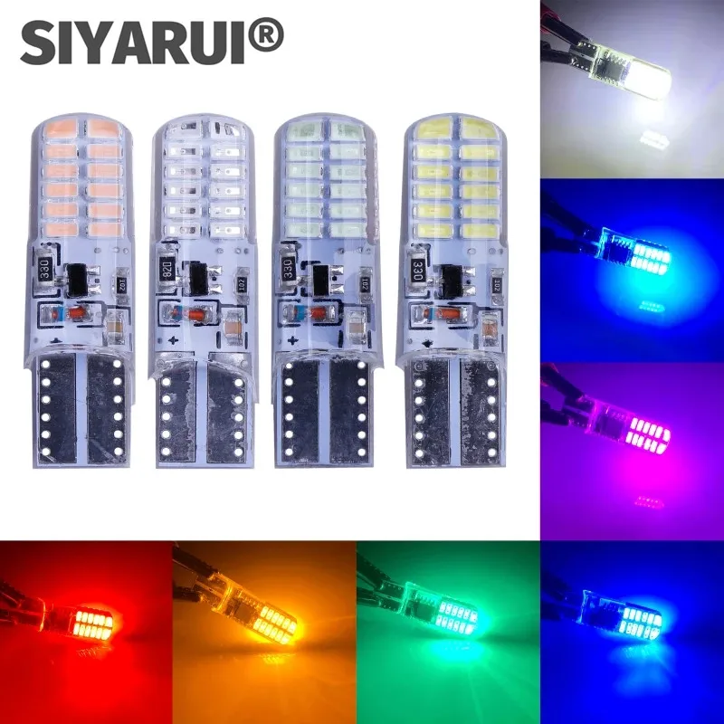 10 шт. Автомобильные светодиодные силиконовые лампы W5W T10 194 168 24SMD 12 в 24 В |