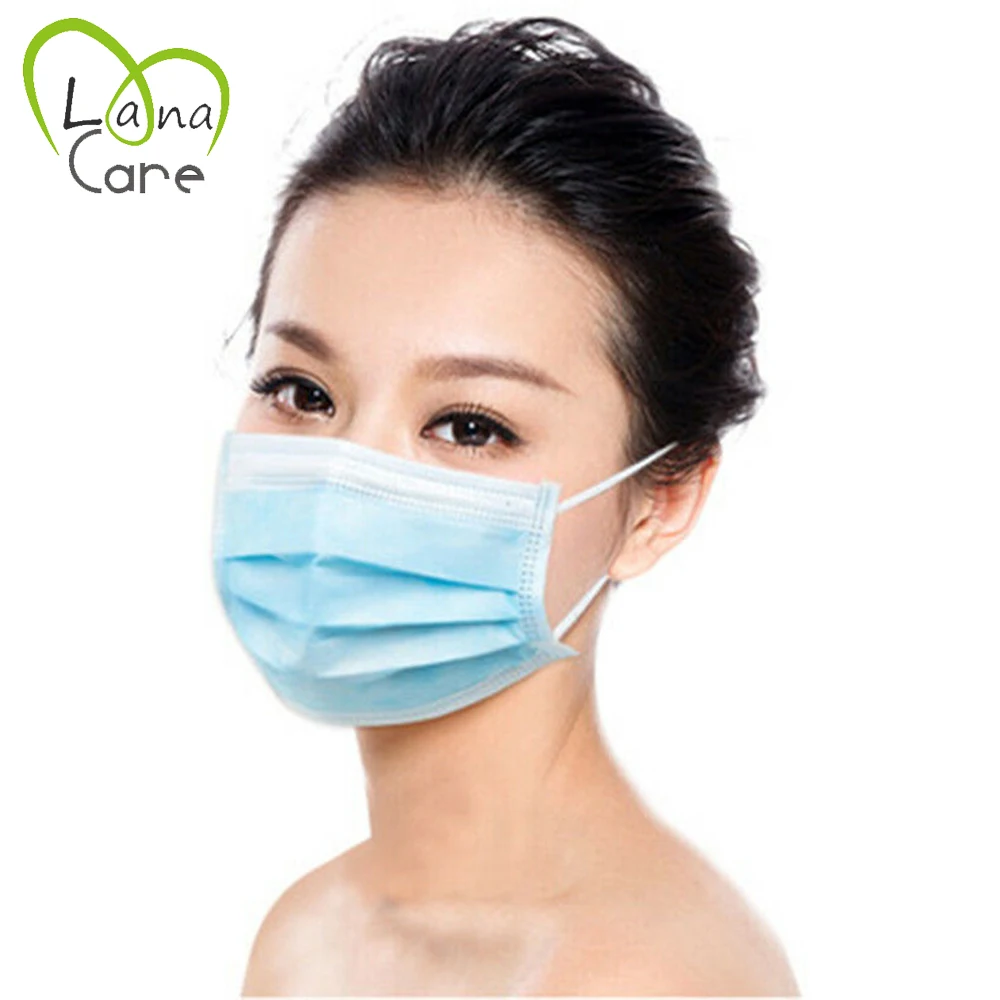 

1PCS Blue Mask Face Mouth Masks Proof Mask Disposable 3 Layers Non-woven dustproof Mask