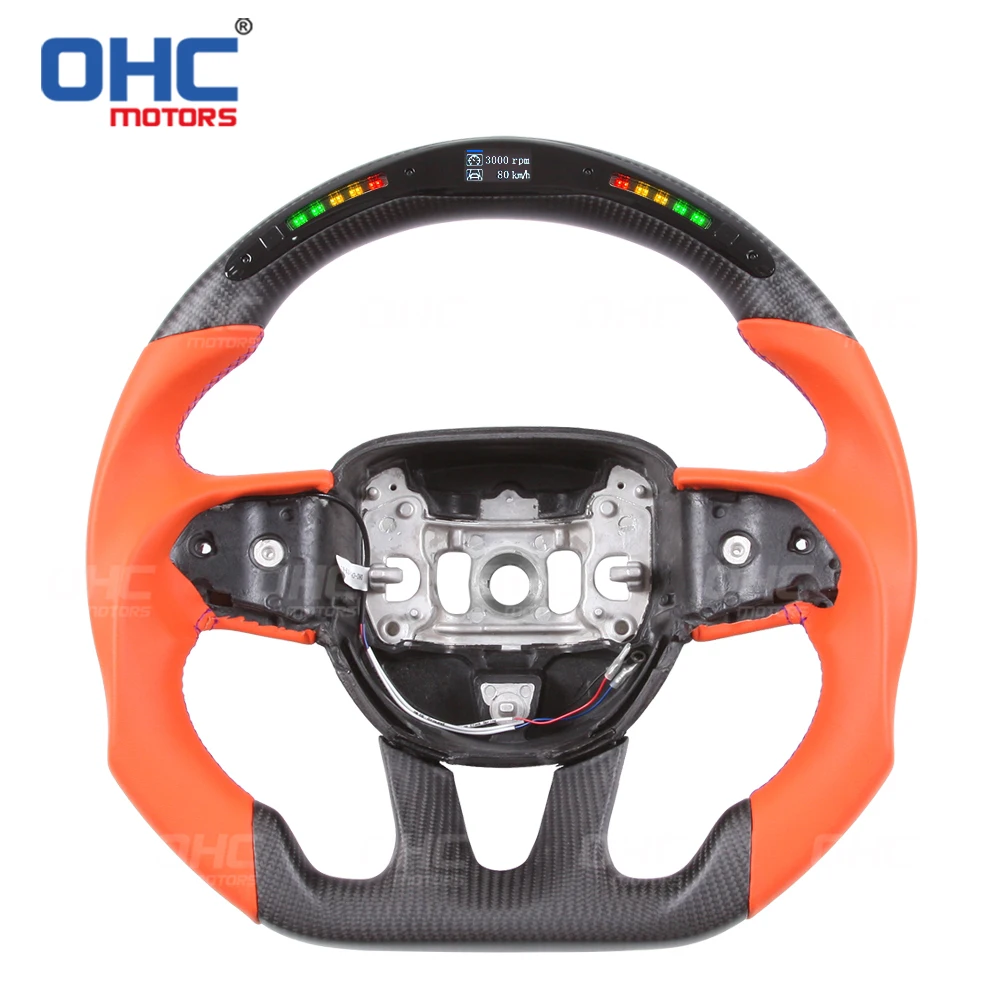 Carbon Fiber LED Steering Wheel compatible for Charger Challenger SRT