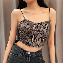 

Summer Sexy Snake Pattern Backless Camisole Y2k Crop Tube Top Slim Render Short Tank Punk Harajuku pulovers Basic Women Clothes
