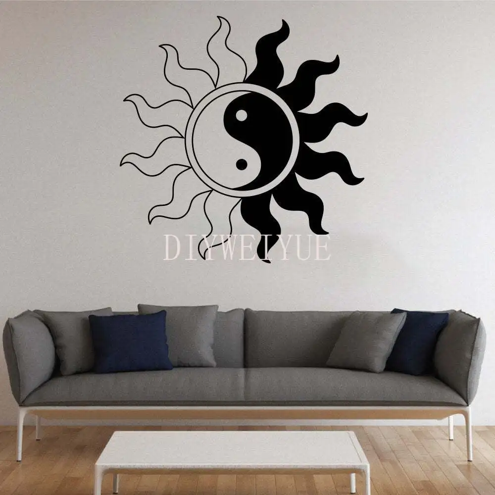 Yoga Gym Decor Wall Sticker Yin Yang Vinyl Decal Home Tattoo for Living Room Bedroom Removeable DIY Mural G544 | Дом и сад