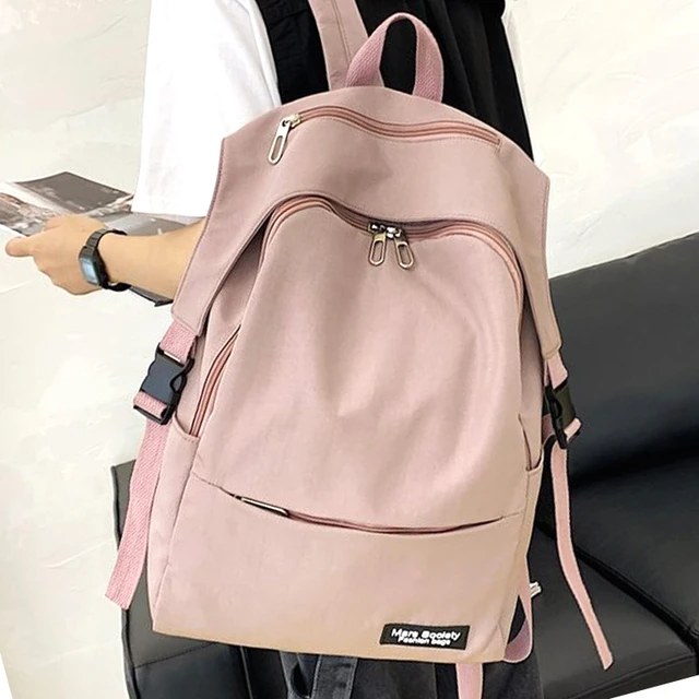 Mochila de nailon resistente agua para mujer, morral escolar de viaje, la moda, Color sólido, 2021 _ - AliExpress Mobile