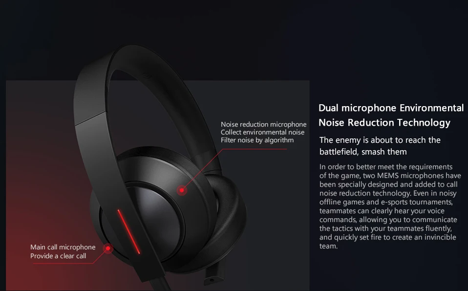 Оригинальные Xiaomi mi Ga mi ng наушники Virtual Surround наушники 3,5 мм с микрофоном Шумоподавление для ПК ноутбук телефон
