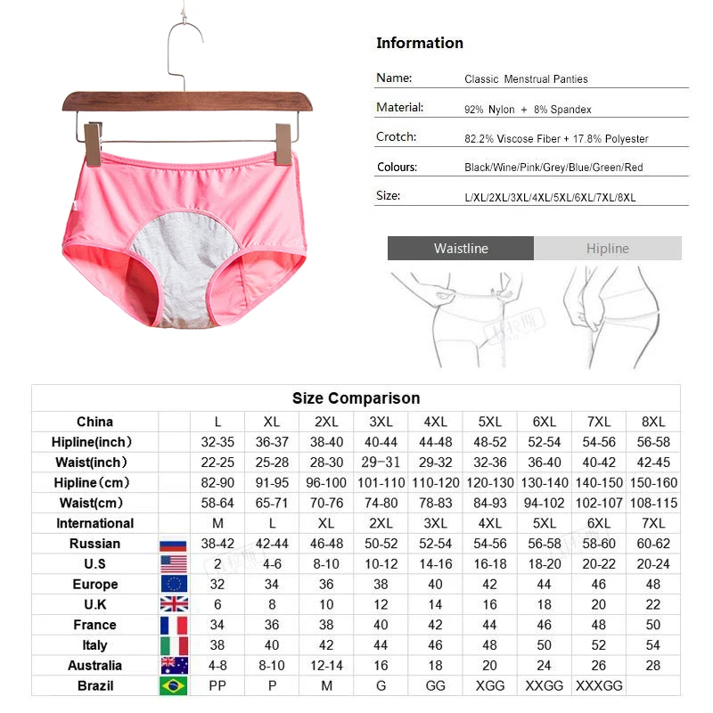 Sexy Cotton High Waist Women's Underpants Period Panties Leakproof