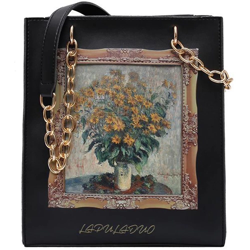 Women Large Capacity Tote Handbags Luxury Designer Oil Paint Shoulder Bags For Female Ladies Brand Messenger Packs High Quality