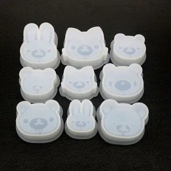

9Pcs Zoo Animals Bear Rabbit Fox Pendant Silicone Resin Mold Jewelry Making Tool
