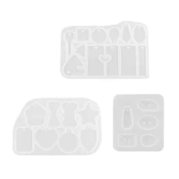 

DIY All Shape Jewelry Pendant Squrare Teardrop Oval Gemstone Pendant Resin Mold Dried Flower Resin Decorative DIY Hand Crafts