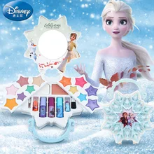 

New Disney princess girls frozen 2 elsa anna Suitcase snowflake Makeup set kids Beauty pretend play Gift toy