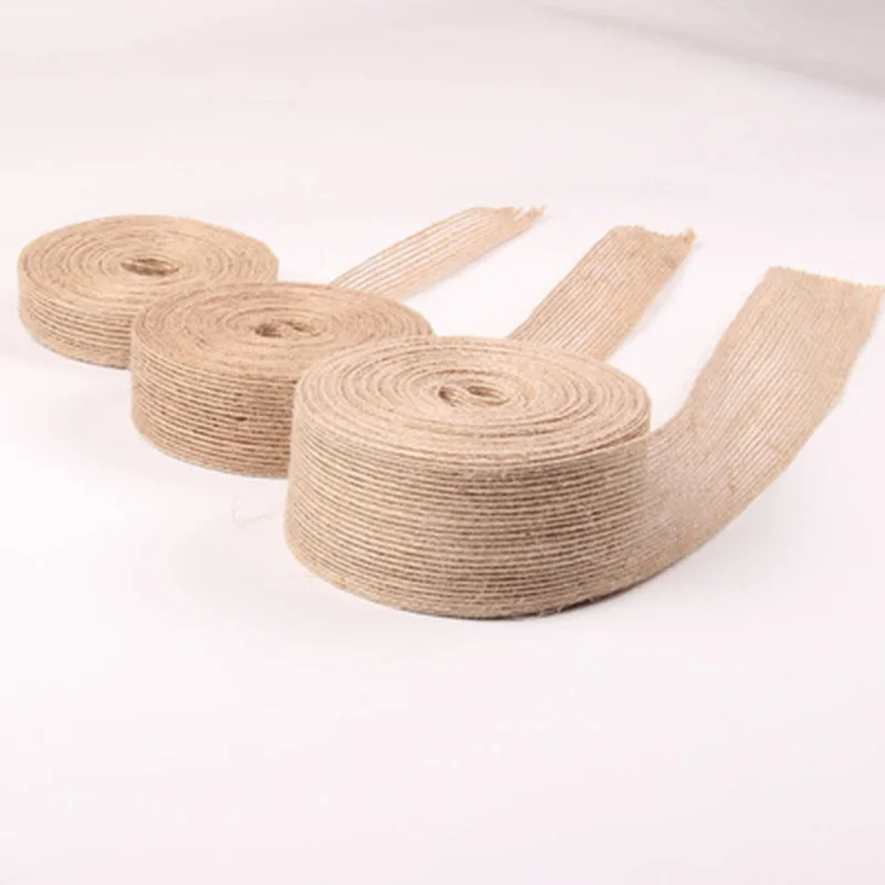 

10m Roll Natural Jute Burlap Rustic Ribbon Tape Straps Wedding Tools Decoration