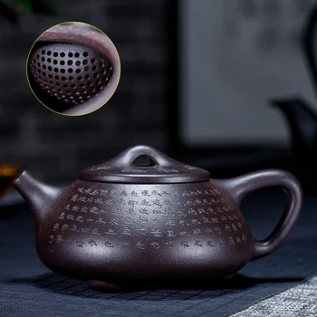 

Manual authentic yixing teapot recommended undressed ore black cinnabar ball Kong Shi ladle pot of tea