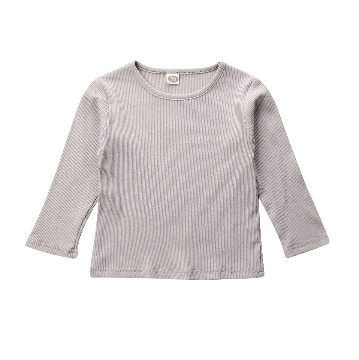 Emmaaby/простая одежда в полоску для новорожденных мальчиков и девочек топы с длинными рукавами, футболки, толстовки - Цвет: Серый