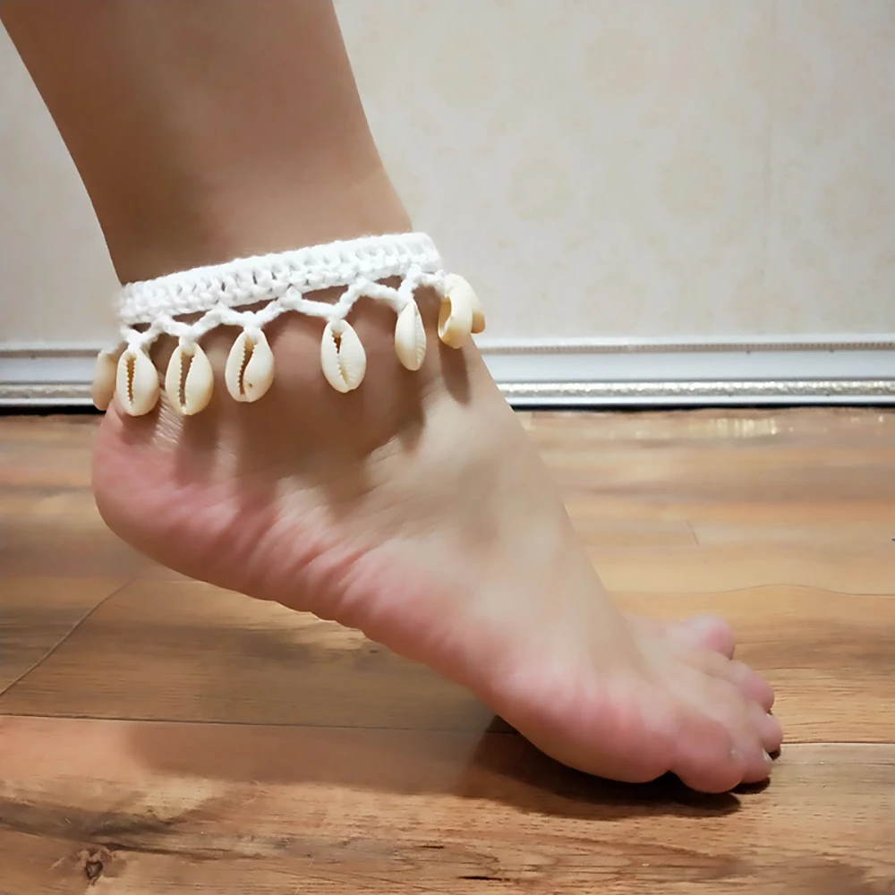 Simple Seashell Ankle Chain Crochet Pendant Anklet Bohemian Foot Jewelry Summer Beach Anklets On Foot Ankle Bracelets Simple Seashell Ankle Chain Crochet Pendant Anklet Bohemian Foot Jewelry Summer Beach Anklets On Foot Ankle Bracelets
