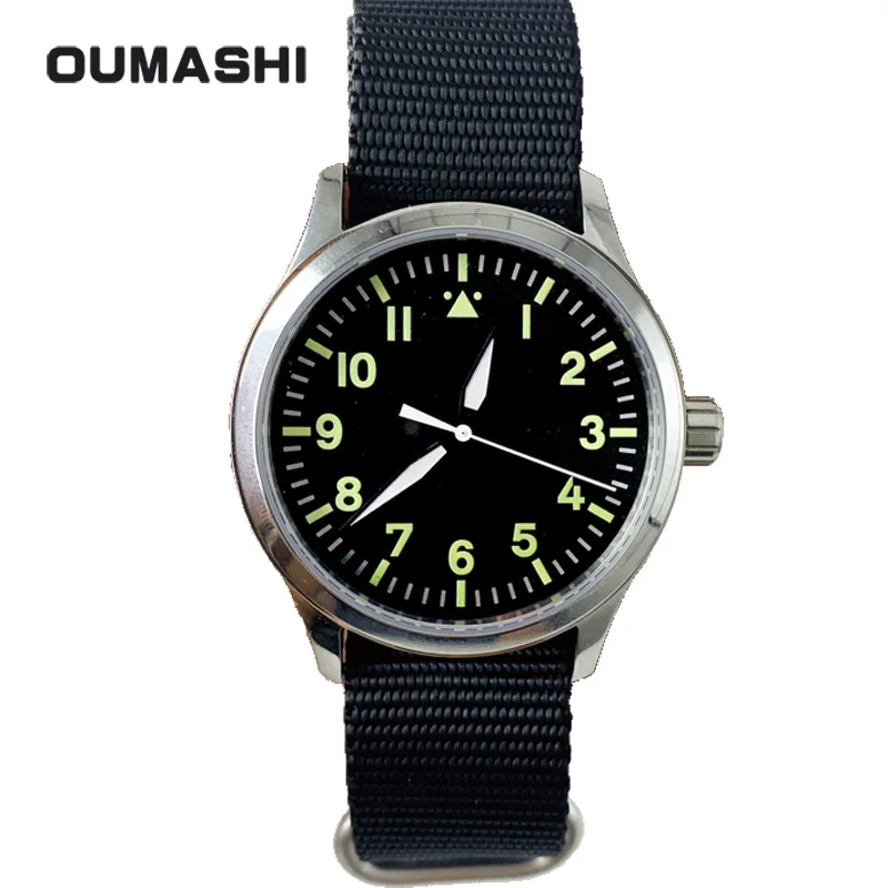OMS-4201-5 OUMASHI 42 мм часы для мужчин Автоматический пилот Военная униформа Стиль сапфировое стекло световой водонепроницаемый Чайка механические - Цвет: OMS-4201-5