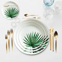 

Tableware set turtle back bamboo B bone porcelain plate hotel Western food steak plate