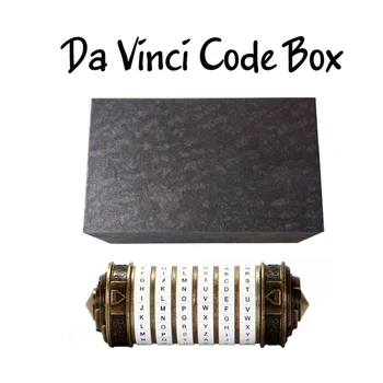 

Leonardo Da Vinci Code Toys Metal Cryptex Locks Wedding Gifts Valentine's Day Gift Letter Password Escape Chamber Props