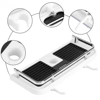 

Bathroom Bathtub Storage Rack Wall Hanging Rod Hanging Hook Bathroom Storage Rack Can Be Moved Up And Down Shampoo Rack
