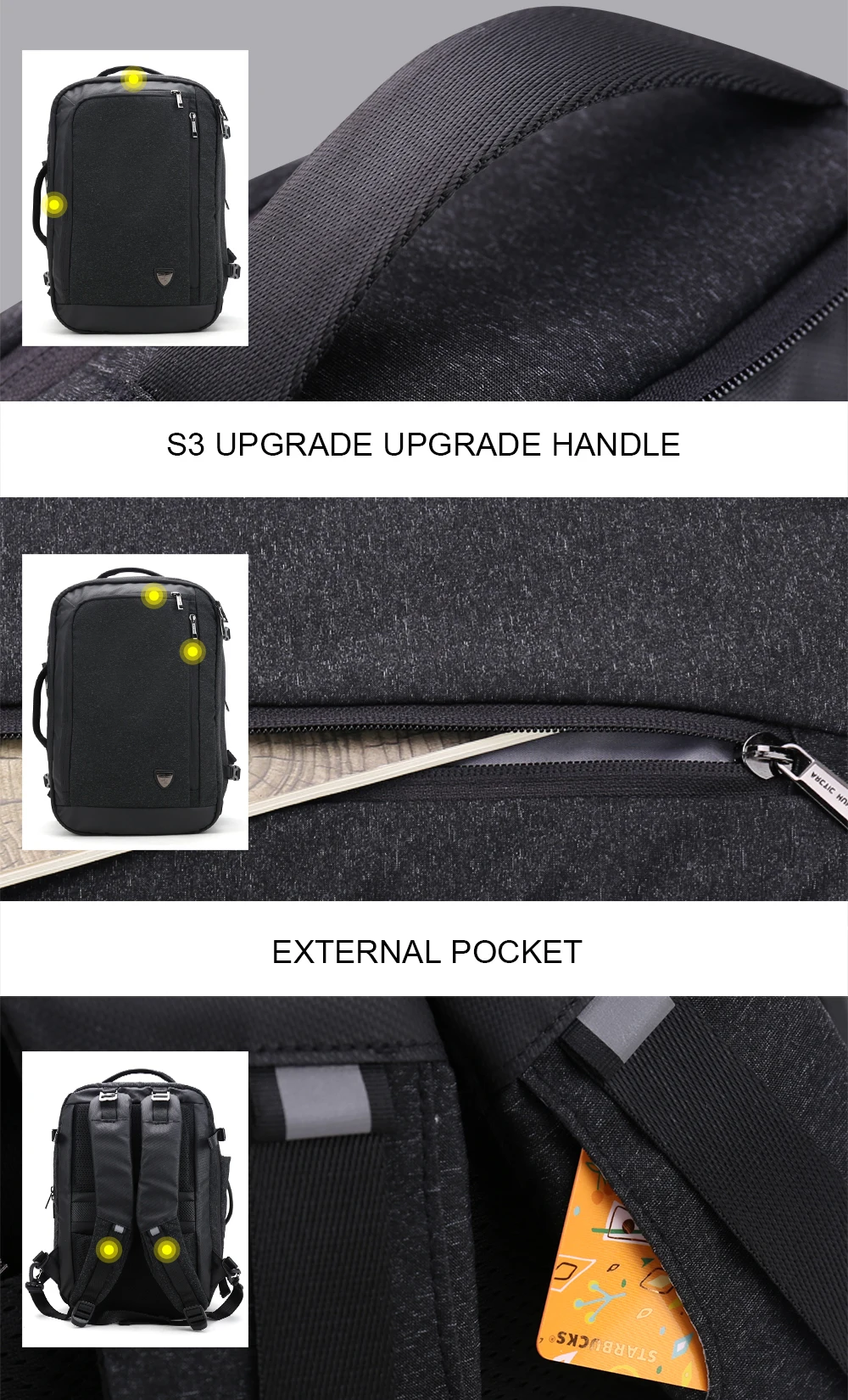Многофункциональный водонепроницаемый рюкзак для ноутбука ARCTIC HUNTER, 17 дюймов, рюкзак для путешествий, деловая мужская сумка