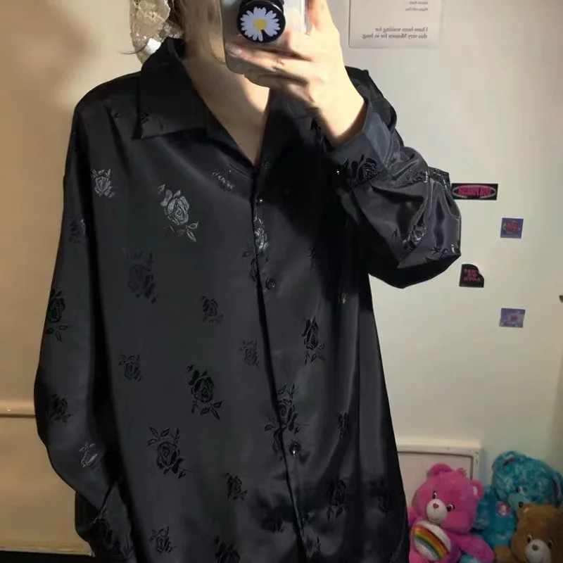 

Рубашка из смешанного шелка с длинным рукавом, тонкая пикантная Свободная блузка с длинным рукавом, весна-лето