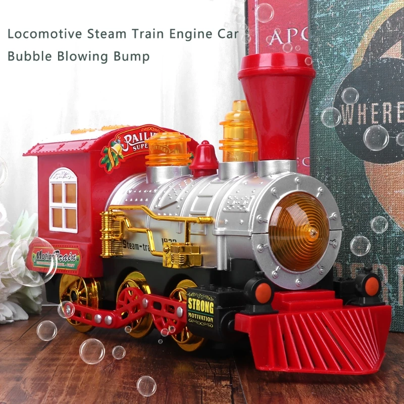 

Bubble Blowing Toy Train Battery Powered Locomotive Engine With Light And Music