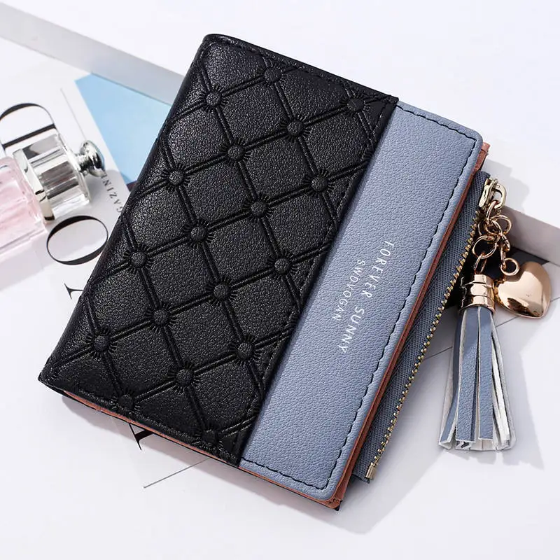 Кошельки кошелек с кисточкой модный женский кошелек женская карта кожа cartera mujer Высококачественная сумка кошелек Женская молния - Color: 3
