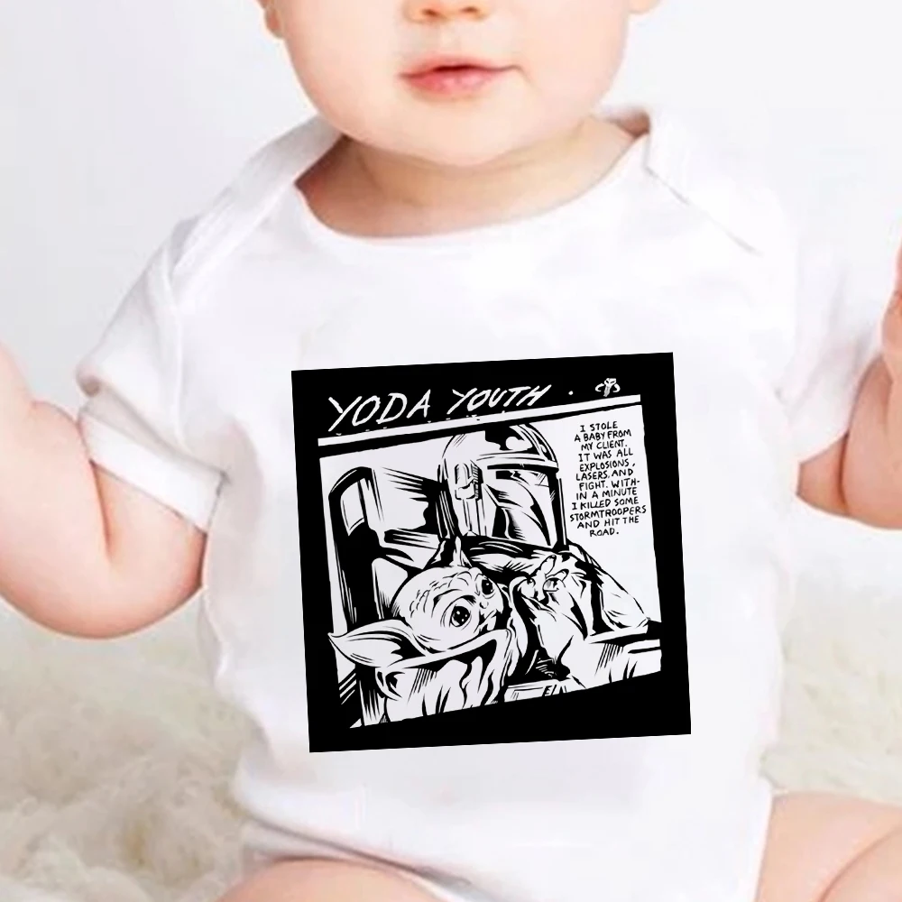 Infant Baby Girl Boy The Mandalorian YODA YOUTH Newborn Romper Jumpsuit Short Sleeve Toddler Clothing One Piece Unisex | Мать и ребенок